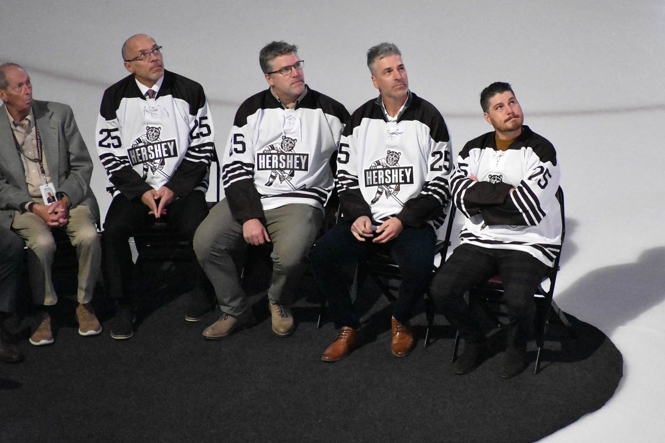 Chris Bourque, Alexandre Giroux, and Boyd Kane inducted into the Hershey Bears Hall of Fame