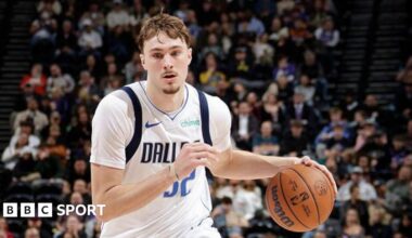 Cooper Flagg dribbles the ball