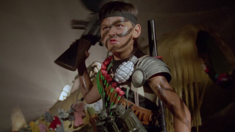 Alain Lalanne as Thomas, ready to fight Santa in Dial Code Santa Claus