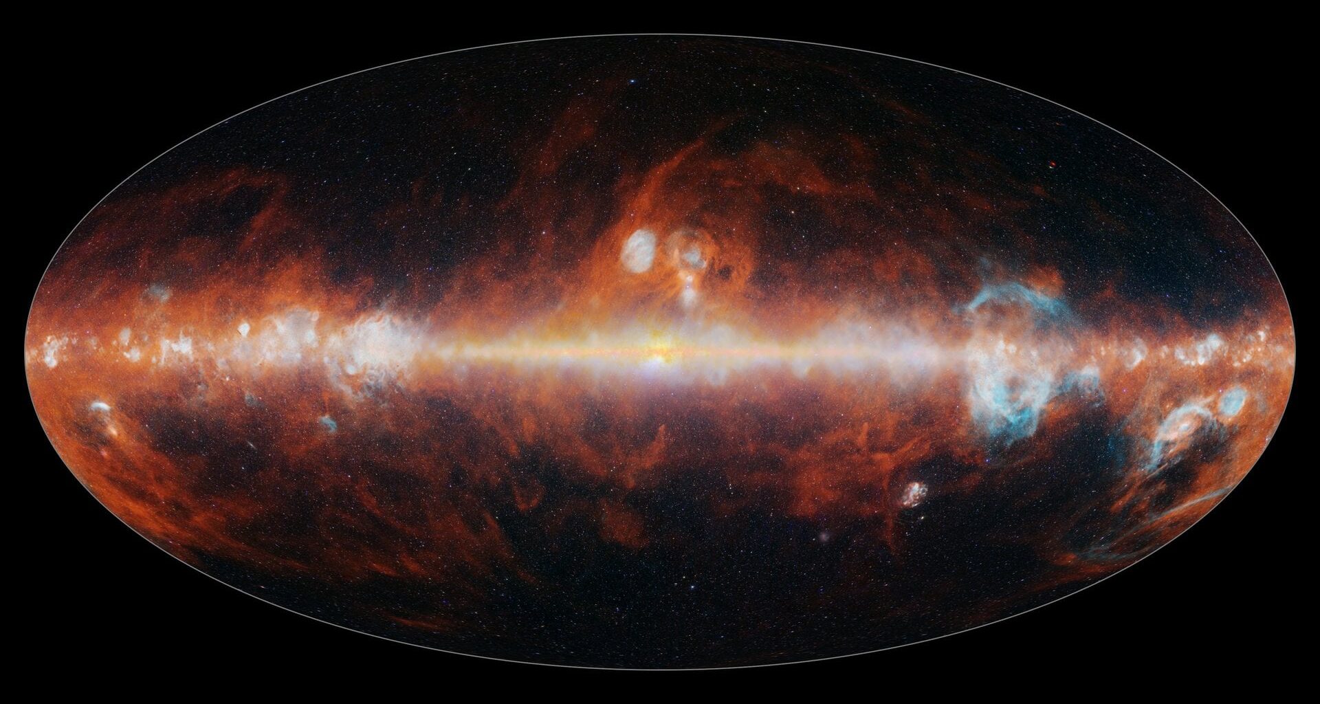 NASA’s SPHEREx has mapped the entire sky in 102 infrared colors, which are invisible to the human eye but can be used to reveal different features of the cosmos. Credit: NASA/JPL-Caltech