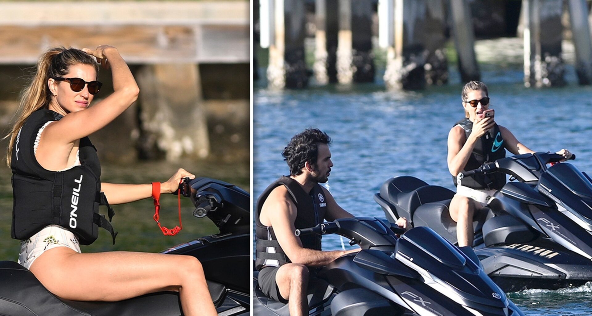 Gisele Bündchen and Joaquim Valente Ride Jet Skis in Florida