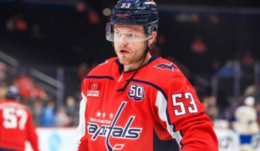 Ethen Frank scores both Capitals’ goals to earn team standings point against Red Wings: ‘Part of my job now is to do that a little more consistently’