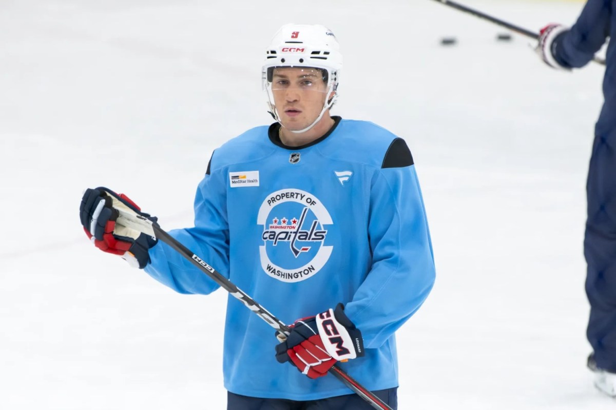 Ryan Leonard returns to ice for Capitals in no-contact jersey ahead of game against Maple Leafs