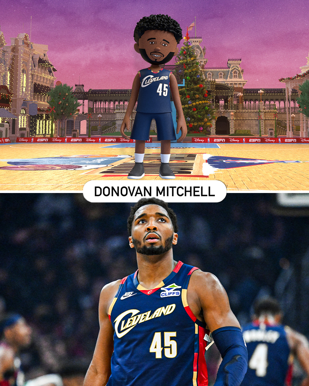 CGI avatar and photo of DONOVAN MITCHELL