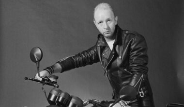Rob Halford on a bike in 1990