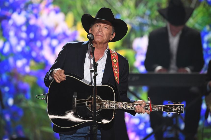 George Strait performs onstage during the 54th Academy Of Country Music Awards in Las Vegas on April 7, 2019.
