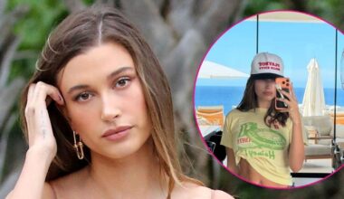 Hailey Bieber Flaunts Her Toned Tummy In Tiny Polka Dot Shorts