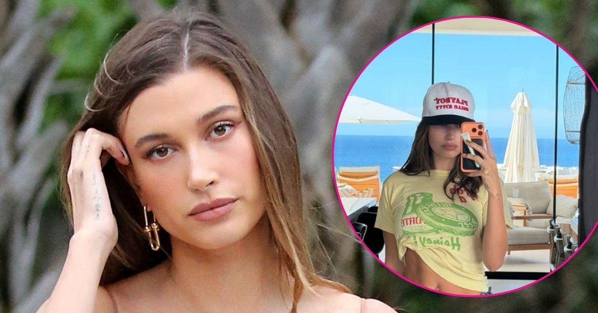 Hailey Bieber Flaunts Her Toned Tummy In Tiny Polka Dot Shorts
