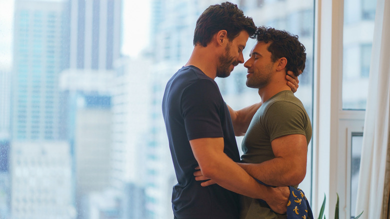Francois Arnaud as Scott Hunter Robbie G.K. and Kip Grady on HBO Max's Heated Rivalry