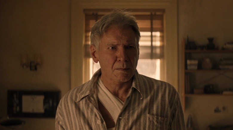 Indiana Jones looking emotional in Indiana Jones and the Dial of Destiny