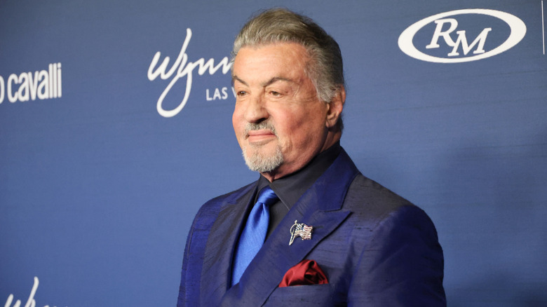 Sylvester Stallone posing on red carpet