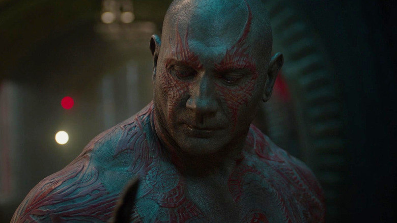 Drax the Destroyer in a sci-fi police lineup in Guardians of the Galaxy