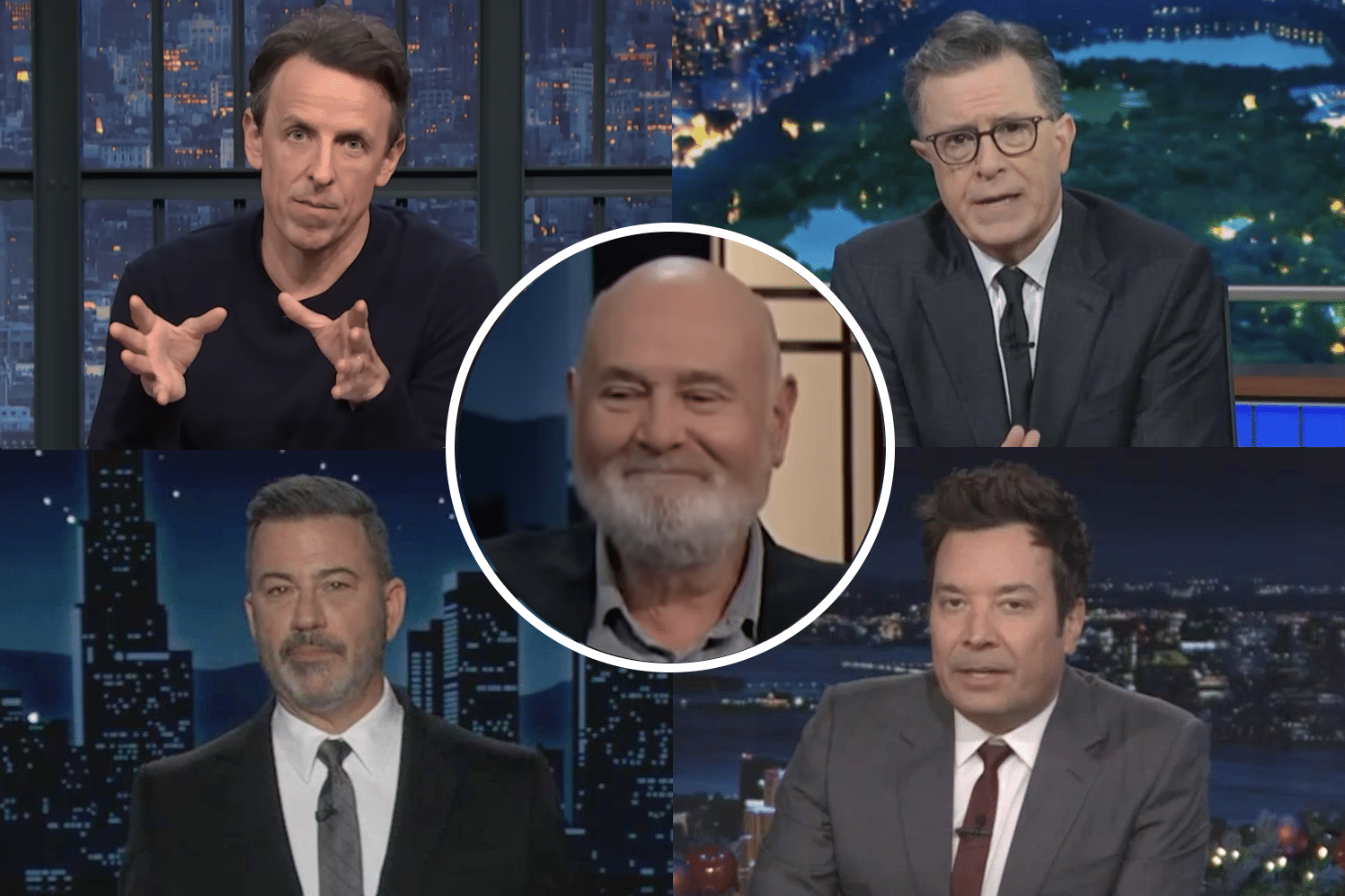 kimmel colbert reactions rob reiner death