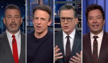 Jimmy Kimmel, Seth Meyers, Stephen Colbert, and Jimmy Fallon