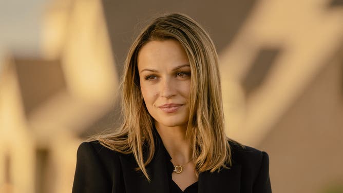 Kayla Wallace as Rebecca in Landman episode 7, season 2, streaming on Paramount+. Photo Credit: Emerson Miller/Paramount+