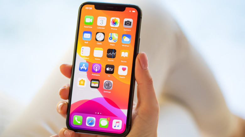 Someone holding an iPhone