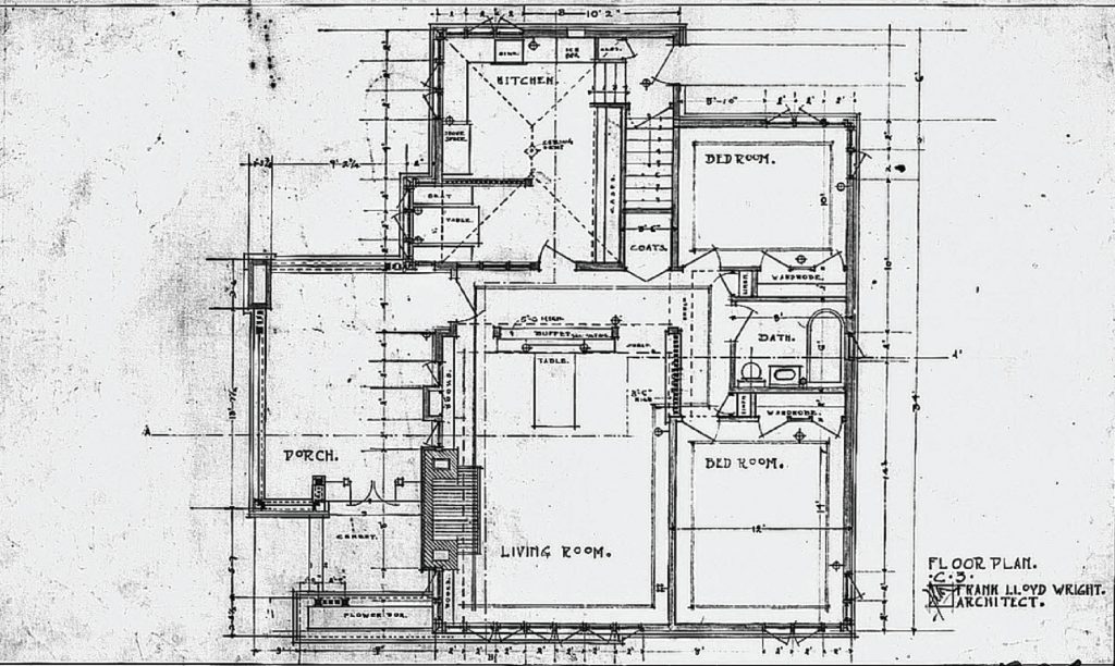 Frank Lloyd Wright C3 Drawing. Image courtesy of Frank Lloyd Wright