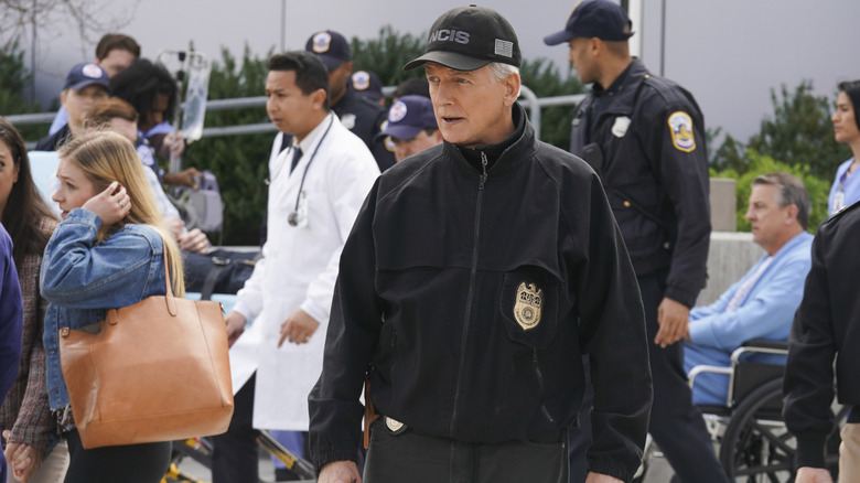 Leroy Jethro Gibbs (Mark Harmon) wearing all black in NCIS