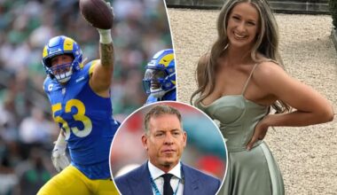 Nate Landman's sister thrilled over Troy Aikman shoutout during Rams vs. Falcons game