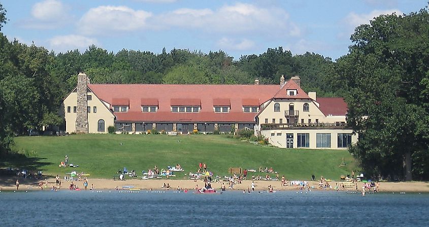 Swimmers at Pokagon State Park in Indiana.