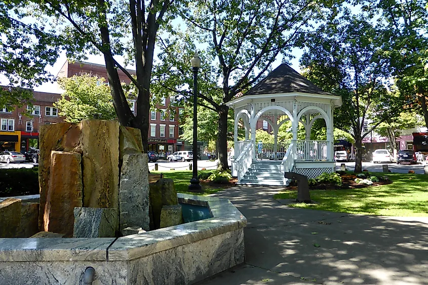 Central Square gazebo in Keene, New Hampshire.