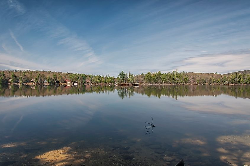 Tranquil waters of Pawtuckaway Lake in Nottingham New Hampshire.