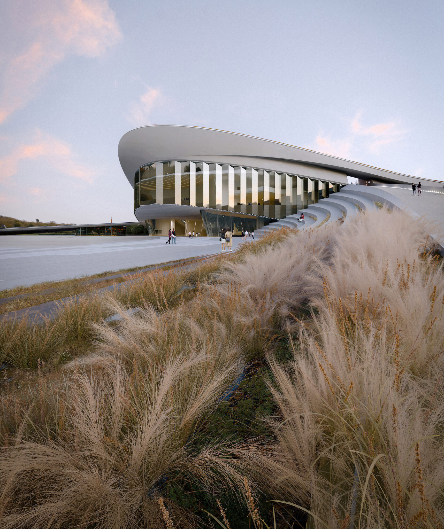 Exterior view of Snøhetta’s design for the Hangzhou Qiantang Bay Art Museum in China