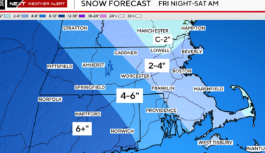 Map shows where in Massachusetts could get plowable snow tonight into Saturday morning