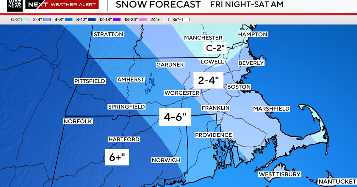 Map shows where in Massachusetts could get plowable snow tonight into Saturday morning