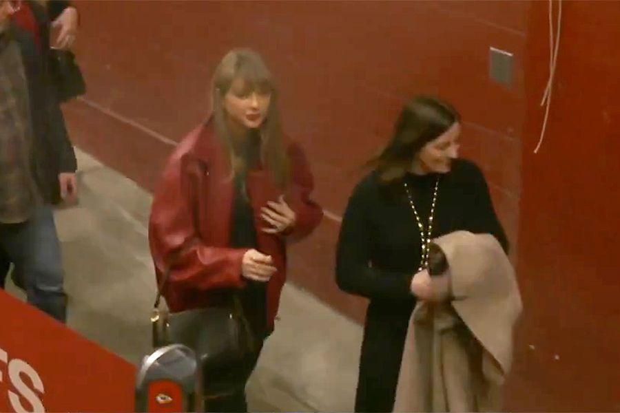 Taylor Swift Supports Travis Kelce in Red Bomber Jacket at Chiefs-Broncos Game on Christmas Day