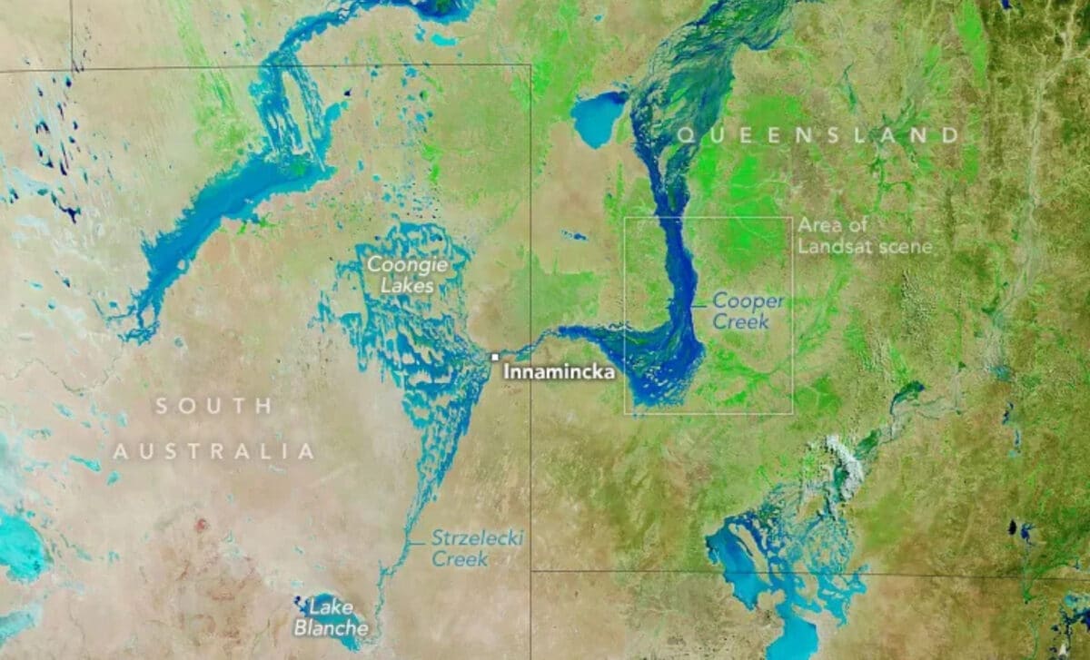 The False Color Image Above, Captured By The Modis (moderate Resolution Imaging Spectroradiometer) On Nasa’s Terra Satellite On April 28, Shows A Wider View Of Channel Country And The Ephemeral F