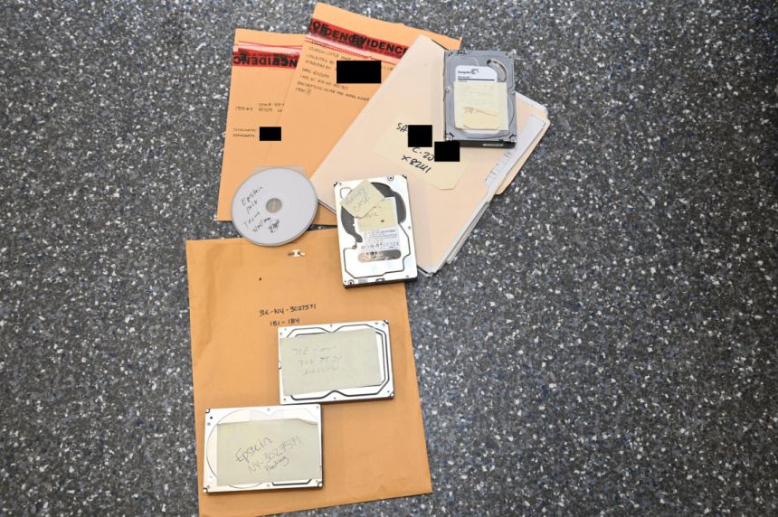 An image of evidence collected by the FBI is among the files released on Friday, December 19.
