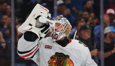 Breaking down Blackhawks' goalie depth chart with Laurent Brossoit stuck, Arvid Soderblom struggling