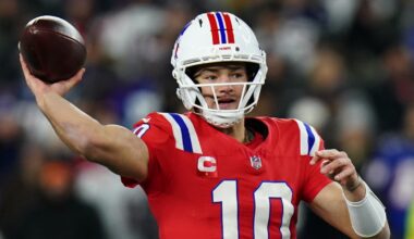 Drake Maye goes for 11th straight win with 200 or more passing yards in each game