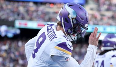 J.J. McCarthy, Jordan Mason listed as out of practice Monday