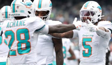 NFL fines De'Von Achane, Jaylen Wright for "violent gesture"