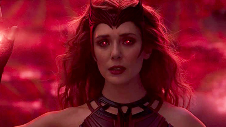 Wanda (Elizabeth Olsen) using her powers on WandaVision
