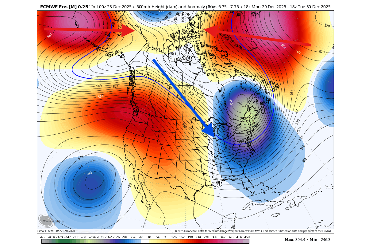 winter-forecast-pressure-anomaly-pattern-united-states-canada-end-month-cold-returns-polar-vortex