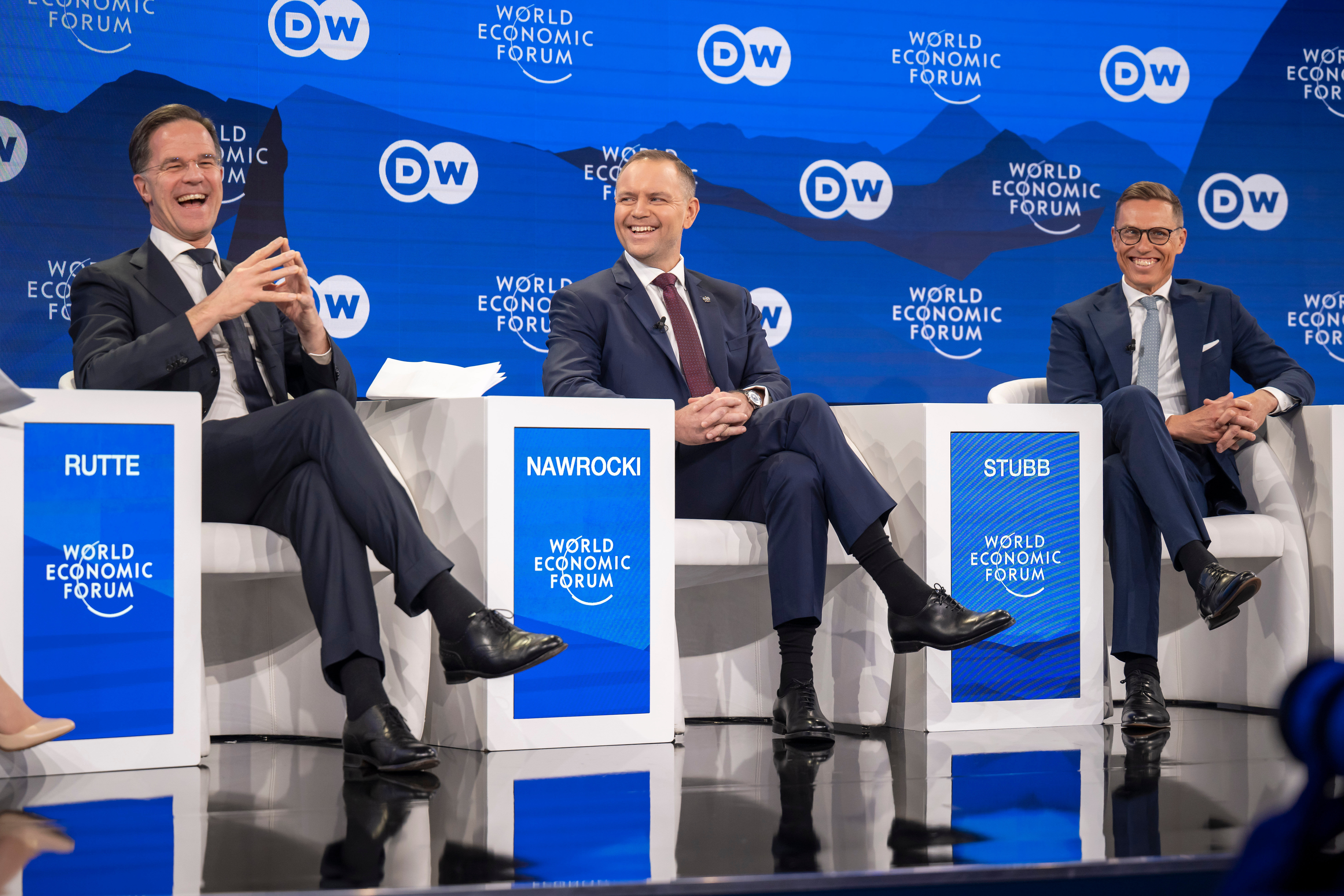 Mark Rutte, the Nato secretary-general, President Nawrocki of Poland and President Stubb of Finland