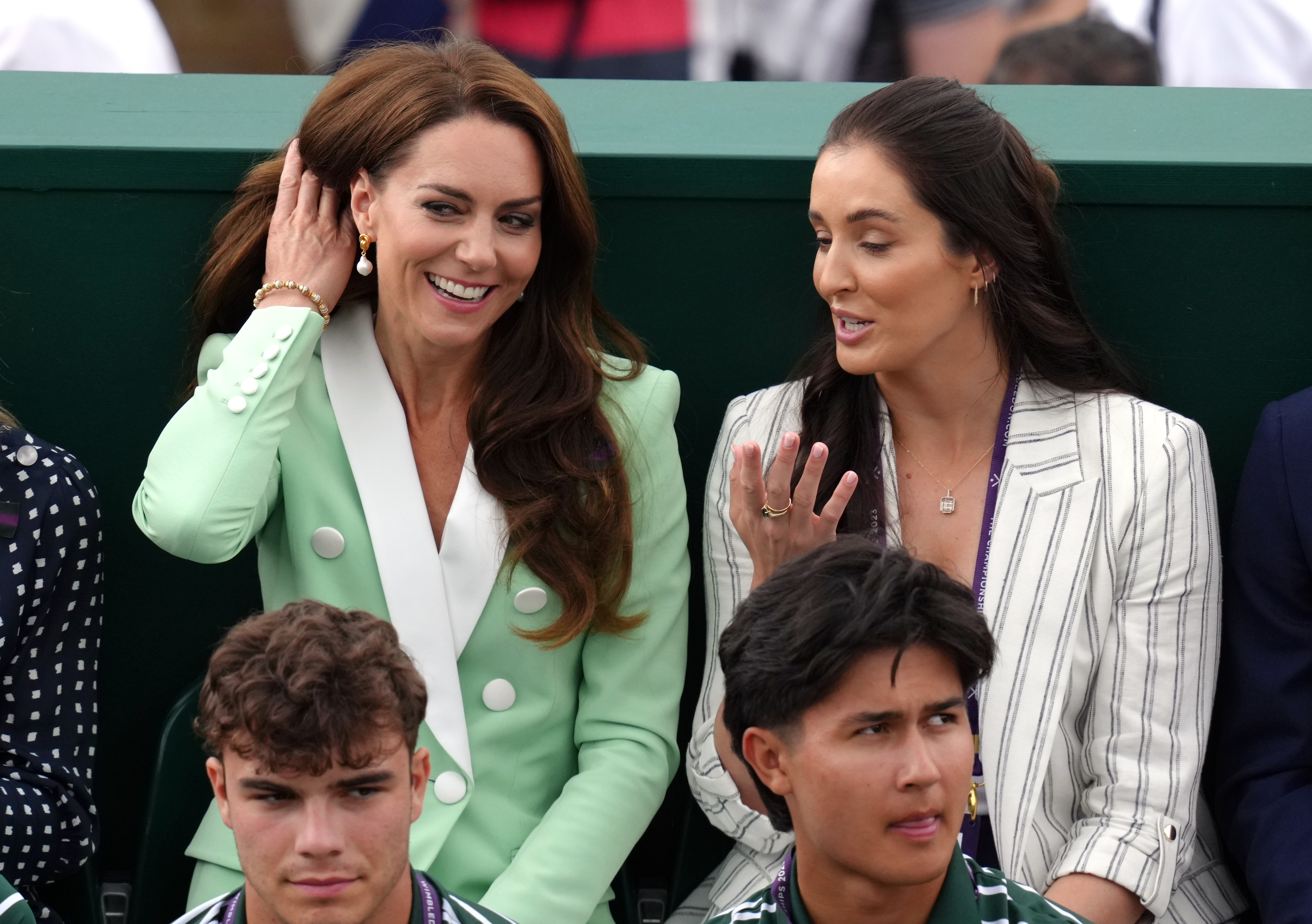 The Princess of Wales, alongside Laura Robson, watching the 2023 Wimbledon Championships.