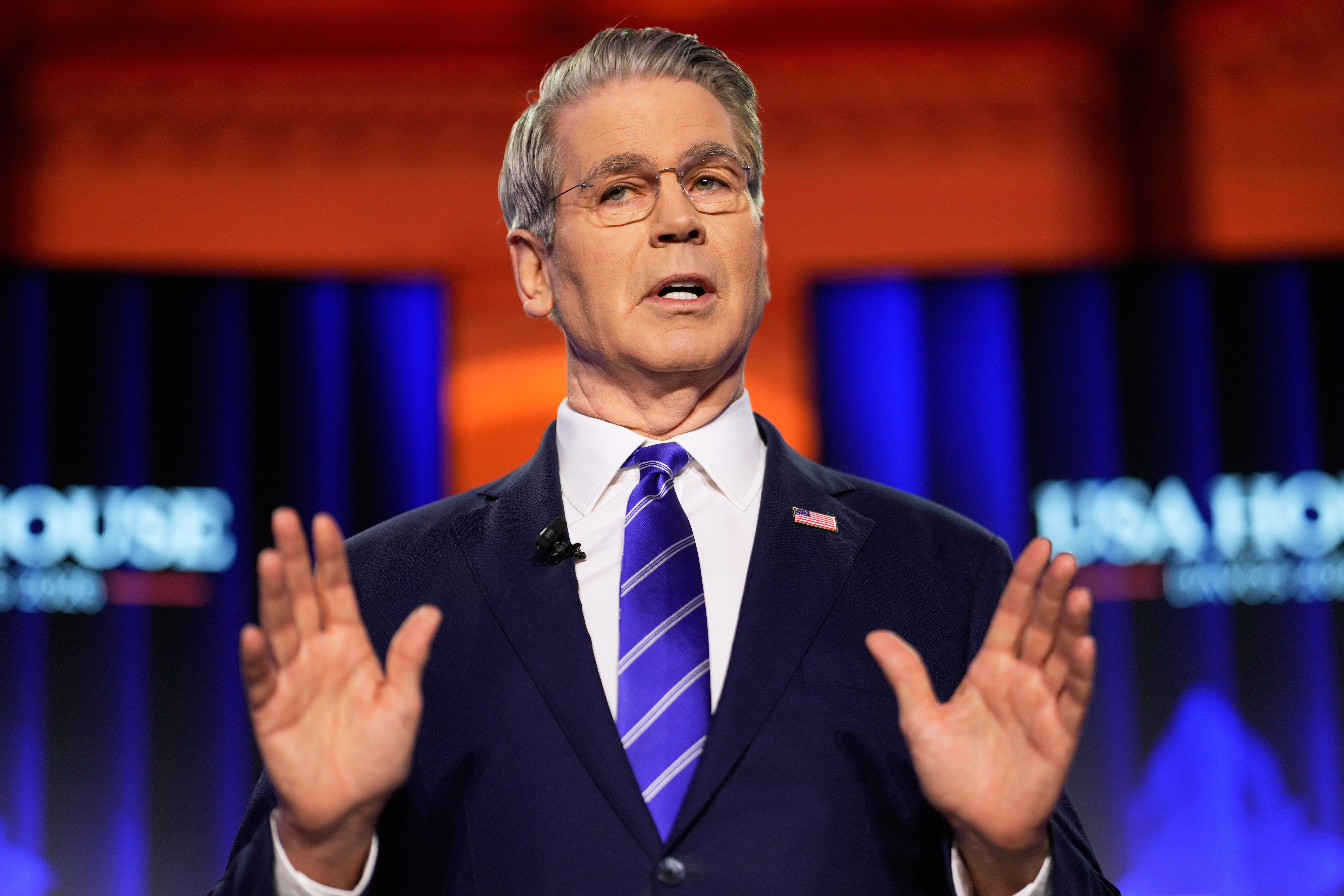 Scott Bessent speaks at the World Economic Forum in Davos, Switzerland, on Wednesday