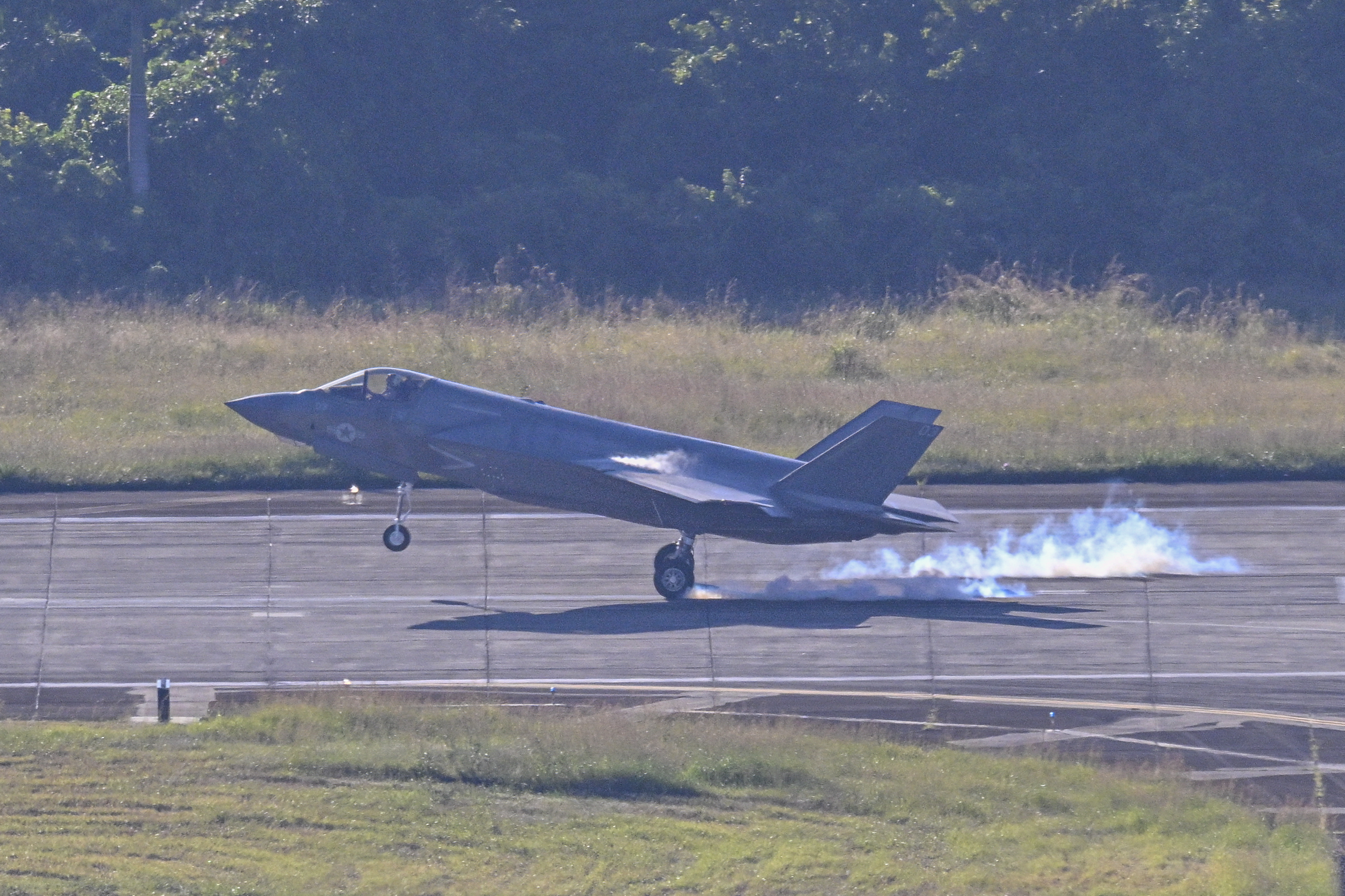 A US fighter jet lands in Puerto Rico after the raid