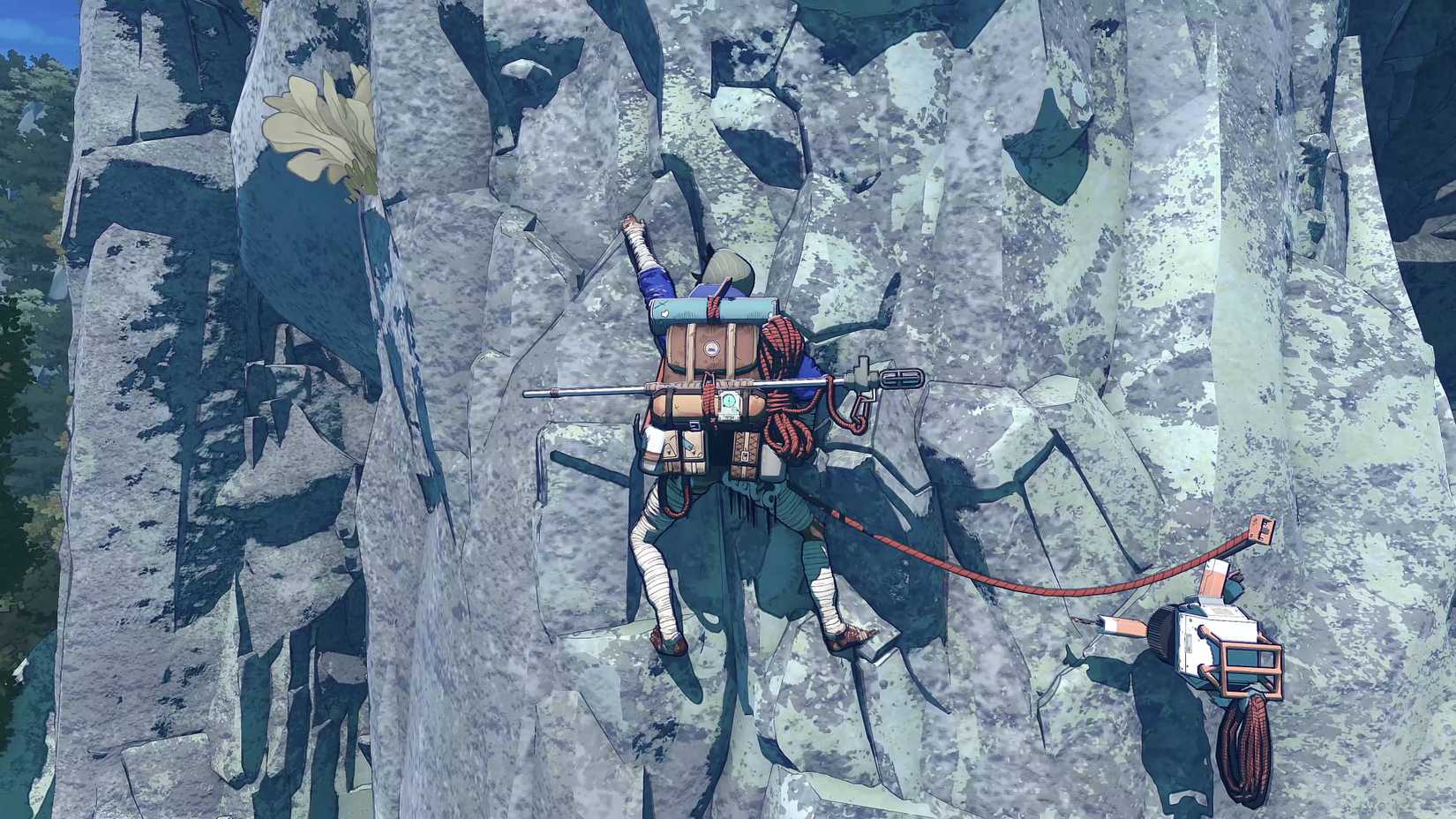 Aava scales a rock face in Cairn