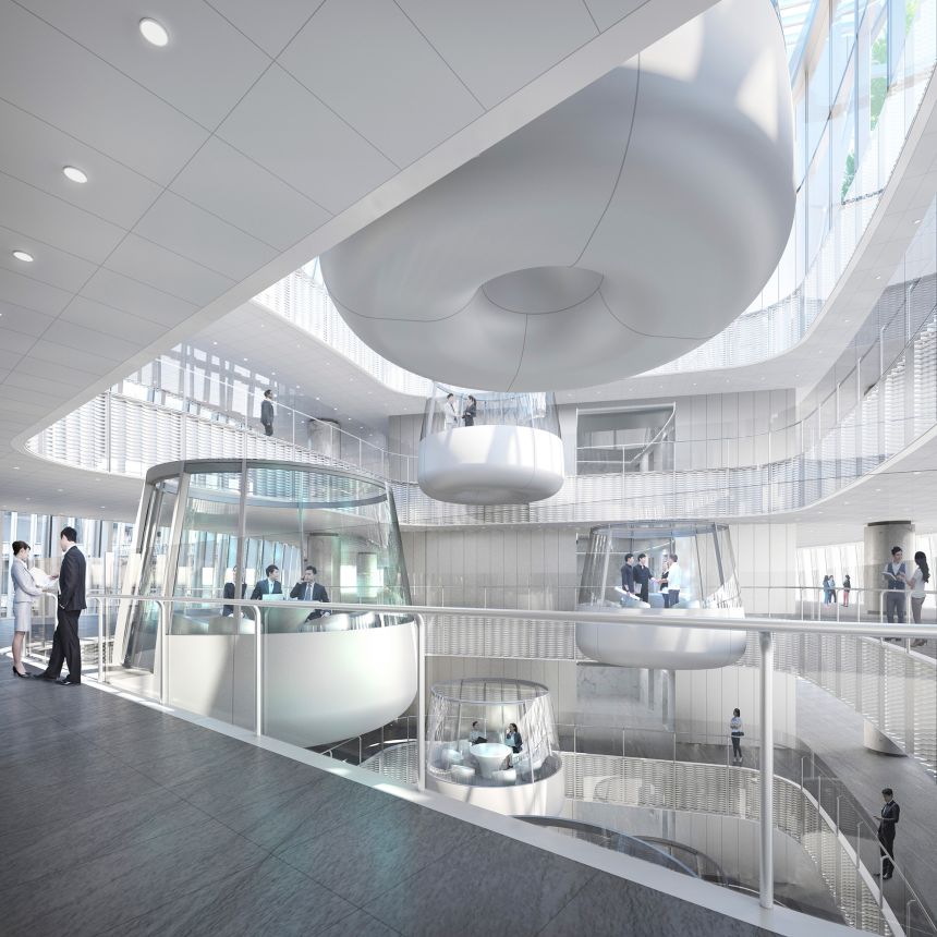 A futuristic vision of life inside Chinese smartphone manufacturer Oppo's new research and development facility.