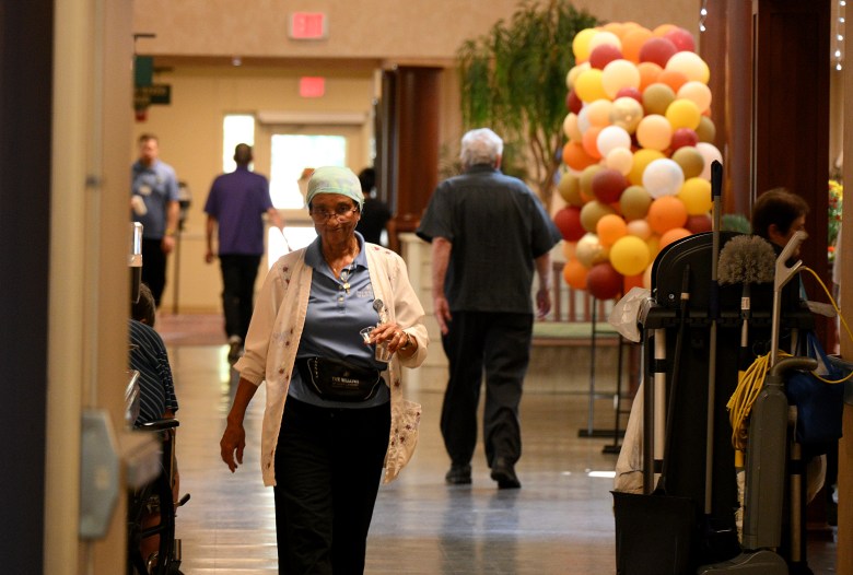 Mid-day hustle and bustle in the halls of The Willows of East Lansing nursing home on Friday, Sept 19, 2025.  