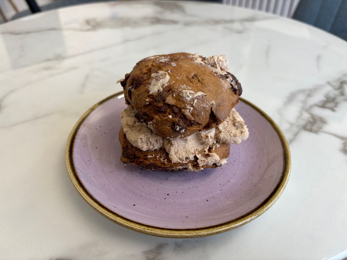 The unusually shaped ‘snowball’ cookie, at £4, was a delight