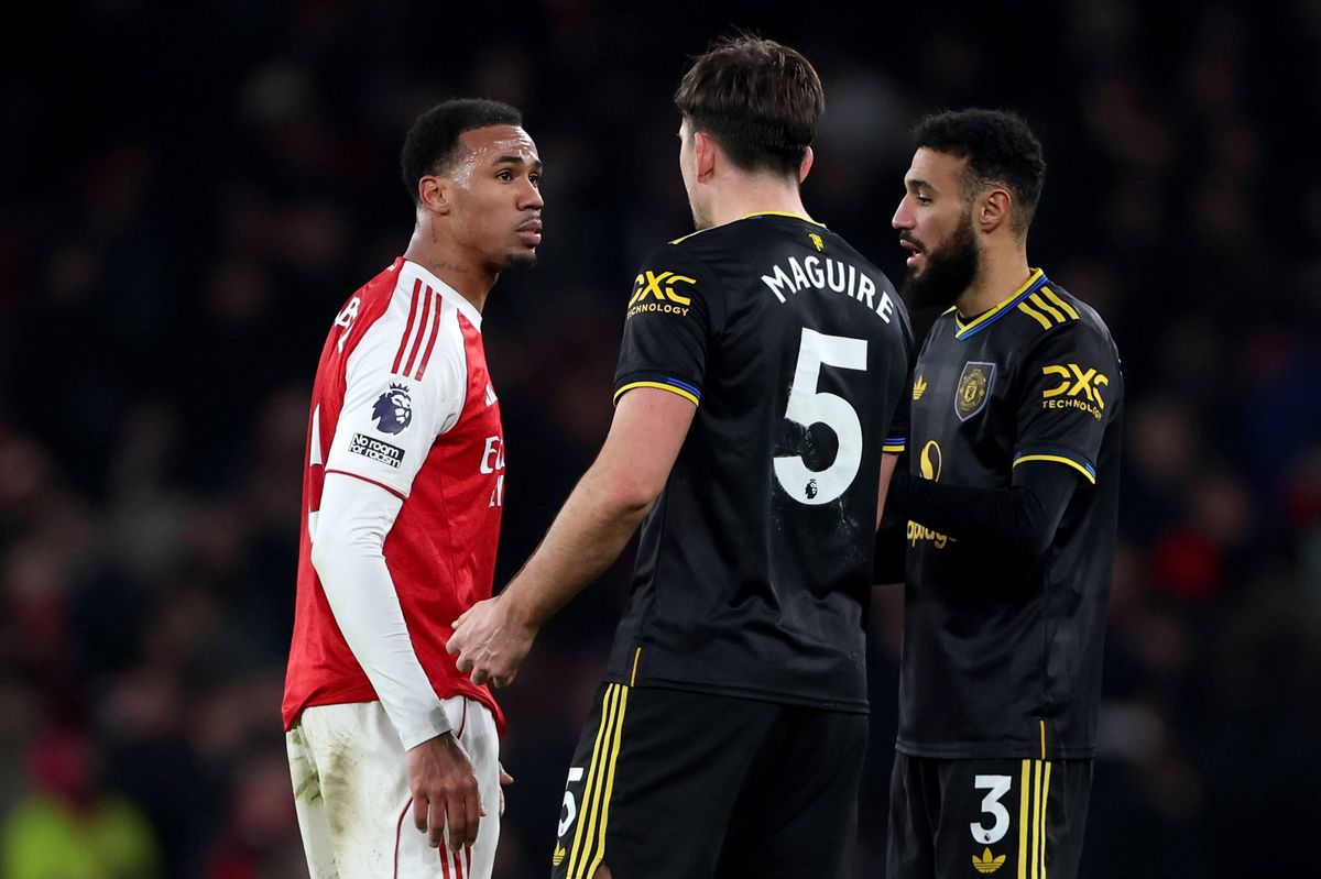 Gabriel and Harry Maguire speak alongside Noussair Mazraoui