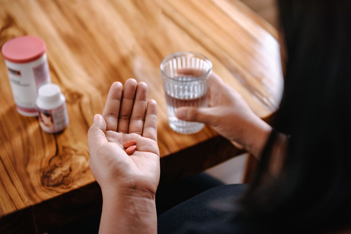 Woman holding tablets