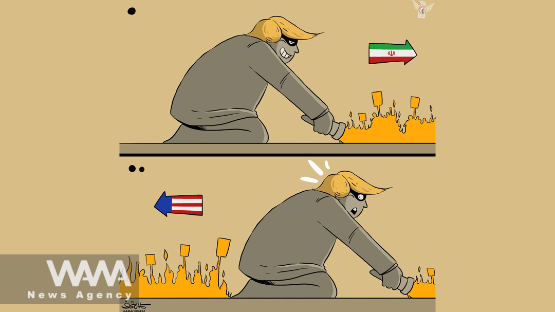 New Cartoon by Kamal Sharaf: Trump as the Architect of Instability.Social Media / WANA News Agency