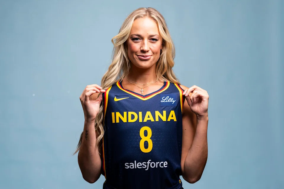 Indiana Fever guard Sophie Cunningham poses for a photo.© Grace Smith-USA TODAY Network via Imagn Images